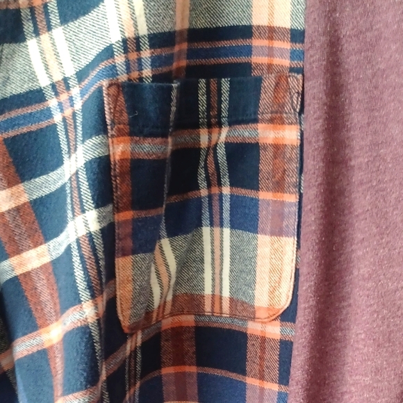 Upcycled Shirt with Plaid Sleeves - Picture 6 of 8
